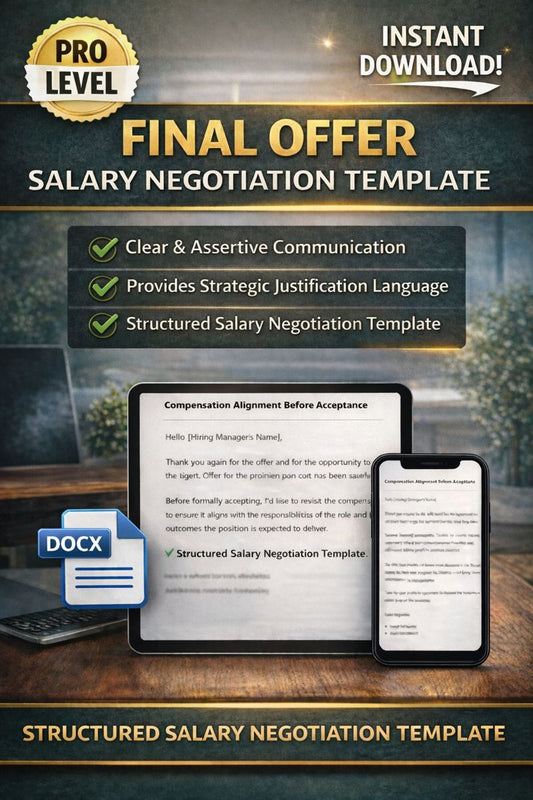 Salary Negotiation Template Instant Download